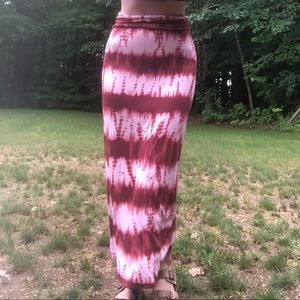Tie Dye Boho Maxi Skirt